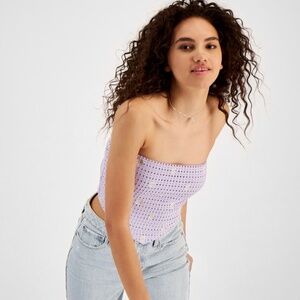 NWT Crave Fame Juniors Purple Handkerchief-Hem Tube Size L